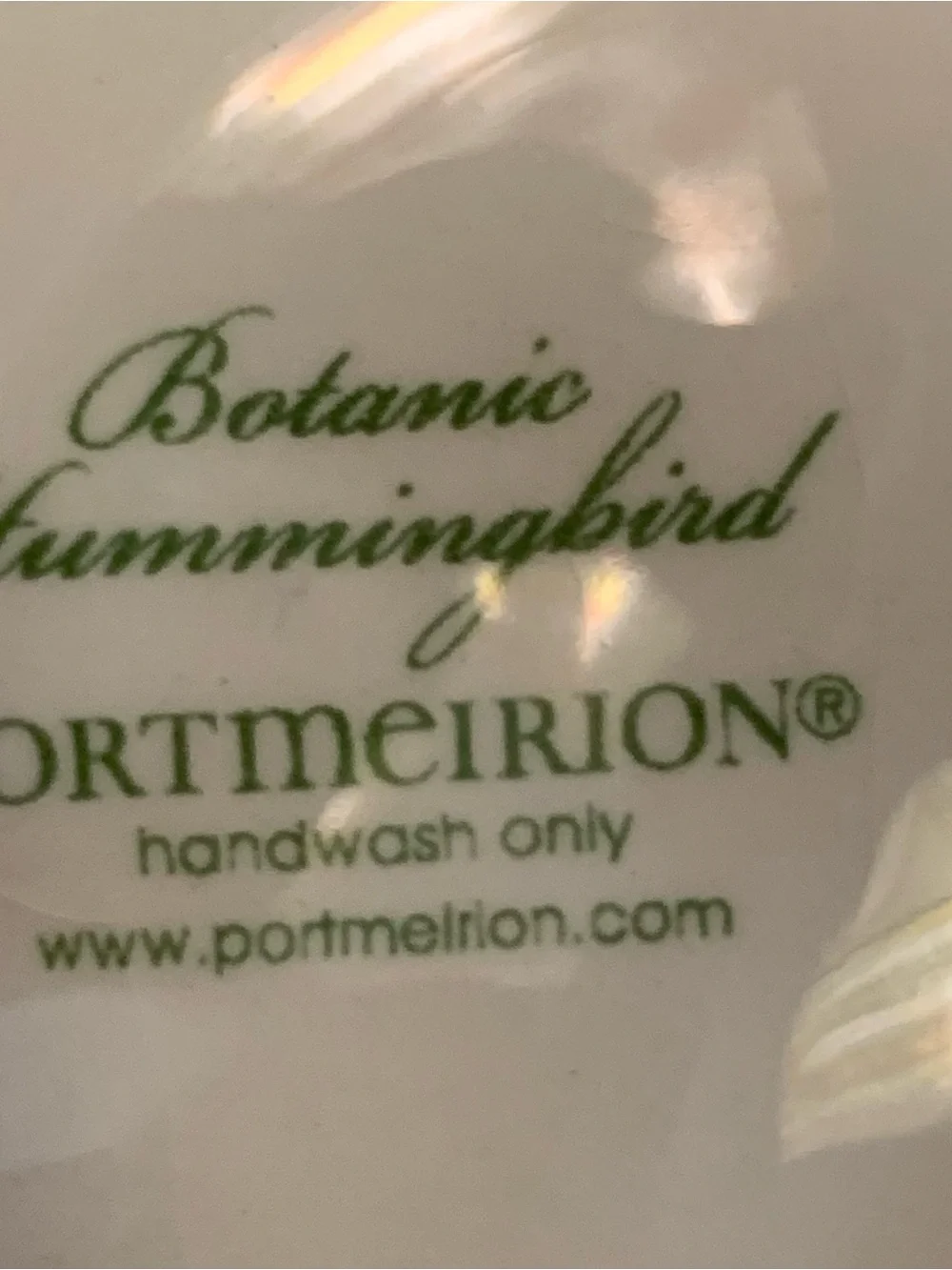 Hand Painted Portmeirion Botanic Hummingbird Figural Floral Spoon Rest